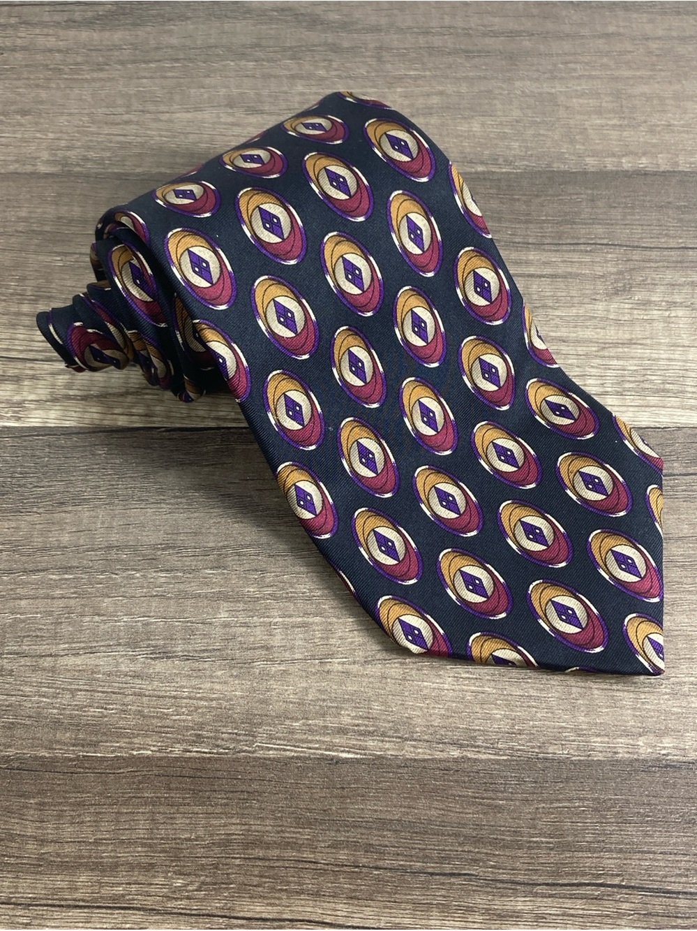 Robert Talbott Nordstrom Best of Class Men's 100% Silk Tie Black USA Retro
